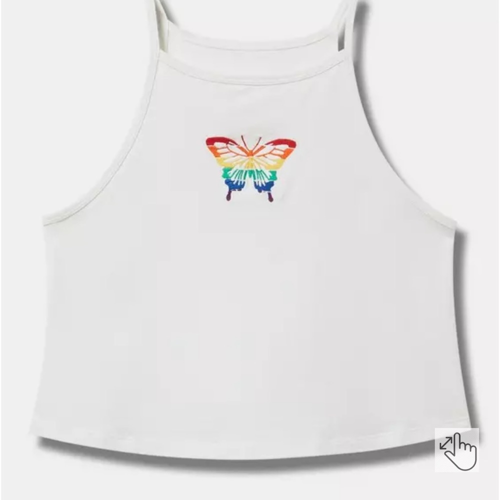 Torrid High Neck Embroidered Butterfly Cami NWT